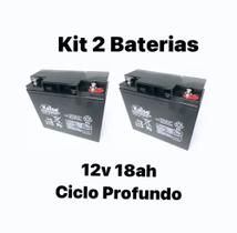 Kit 02 bateria 12v 18ah ciclo profundo bicicleta elétrica, scooter, moto elétrica , cadeira de roda Kit 02 bateria 12v 18ah ciclo profundo bicicleta elétrica, scooter, moto elétrica , cadeira de roda