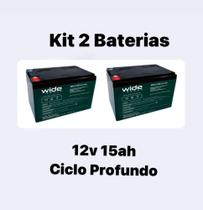 Kit 02 baterias 12v 15ah ciclo profundo bicicleta elétrica,scooter elétrica , patinete elétrico