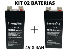 Kit 02 Baterias 4V 4Ah Recarregável - Balanças Importadas, Brinquedos, Alarmes ETC