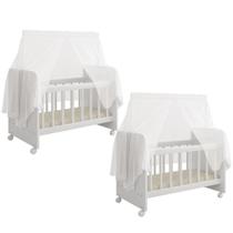 Kit 02 Berços Para Boneca Magia C02 Brinquedo Infantil Branco - Lyam Decor Kit 02 Berços Para Boneca Magia C02 Brinquedo Infantil Branco - Lyam Decor