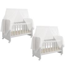 Kit 02 Berços Para Boneca Magia C02 Brinquedo Infantil Branco - Lyam Decor Kit 02 Berços Para Boneca Magia C02 Brinquedo Infantil Branco - Lyam Decor