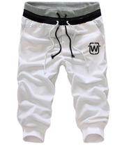 Kit 02 bermudas de moletom wooks masculina saruel skinny