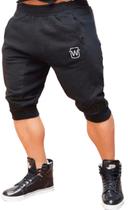 Kit 02 bermudas de moleton wooks masculina skinny fitness