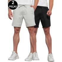 kit 02 Bermudas Jogger Sarja Curta Masculina