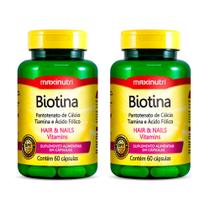 Kit 02 Biotina Cabelo Unhas Vitaminas + Acido Fólico 60 Caps