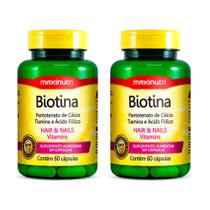 Kit 02 Biotina Vitamina B1 B5 Acido Folico 60 Capsulas Loja Maxinutri