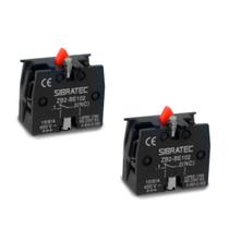 Kit 02 Blocos de Contato ZB2-BE102 1NF Para Botões e Seletoras Vermelho Sibratec