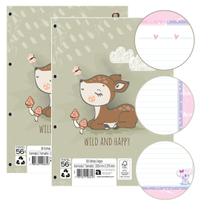 Kit 02 Blocos de Folhas de Fichário Caderno Argolado So Cute 80 Folhas Decoradas Animativa