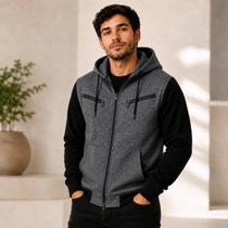 Kit 02 Blusas de Frio Moletom Masculino Casaco Com Capuz e Ziper Kit 02 Blusas de Frio Moletom Masculino Casaco Com Capuz e Ziper