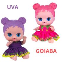 Kit 02 Bonecas Frutinhas Morango Uva Limão Goiaba Melancia