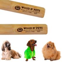 Kit 02 Brinquedo Mordedor Natural Para Cachorro Wood N Pets Madeira de Roer Pequeno - 12cm