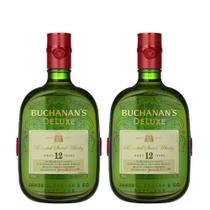 Kit 02 buchanan's deluxe blended scotch whisky escocês 12 anos 1000ml Kit 02 buchanan's deluxe blended scotch whisky escocês 12 anos 1000ml