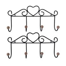 Kit 02 Cabideiros Rústicos de Parede com 4 Ganchos Grandes - Oferta de Fábrica Kit 02 Cabideiros Rústicos de Parede com 4 Ganchos Grandes - Oferta de Fábrica