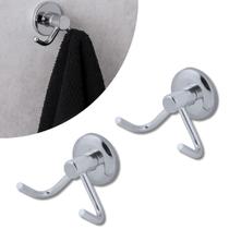 Kit 02 Cabides Duplo Inox Para Banheiro Gancho Toalheiro De Parede