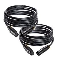 Kit 02 Cabos 5M Profissional Microfone Dinâmico e Condensador P/ Shows Studio