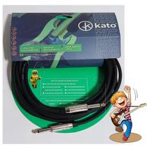 Kit 02 Cabos Serie Pro Para Intrumento Muscial P10 x P10 Montado 5 Mts Som em Alto Nível