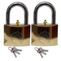 Kit 02 Cadeado Grande 63mm TrianGle com 03 Chaves Tetra Robusto Resistente Para Casa Loja Armazem