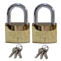 Kit 02 Cadeados Grande Com 3 Chaves 63MM TrianGle Proteção Antifurto