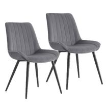 Kit 02 Cadeira de Jantar Estofada Fixa Duoffice DU01C Cinza