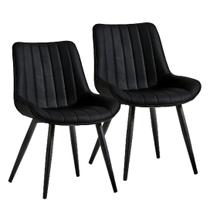 Kit 02 Cadeira de Jantar Estofada Fixa Duoffice DU01P Preto