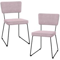 Kit 02 Cadeiras Allana L02 Suede Rosê Kit 02 Cadeiras Allana L02 Suede Rosê