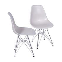 Kit 02 Cadeiras Boxbit Dkr Eames Polipropileno Fendi Base Cromada Kit 02 Cadeiras Boxbit Dkr Eames Polipropileno Fendi Base Cromada