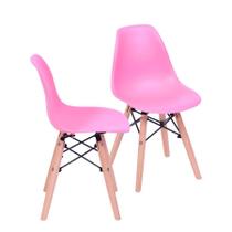 Kit 02 Cadeiras Boxbit Infantil Dkr Eames Pp Rosa Madeira