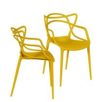 Kit 02 Cadeiras Boxbit Solna Polipropileno Amarela Amarela