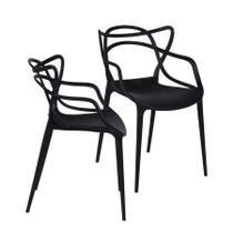 Kit 02 Cadeiras Boxbit Solna Polipropileno Preta