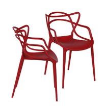 Kit 02 Cadeiras Boxbit Solna Polipropileno Vermelha Vermelha