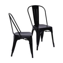 Kit 02 Cadeiras Boxbit Titan Tolix Estrutura em Aço com Pintura Epoxi Preta