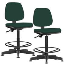 Kit 02 Cadeiras Caixa Alta Giratória Job Suede Verde Musgo - Lyam Decor Kit 02 Cadeiras Caixa Alta Giratória Job Suede Verde Musgo - Lyam Decor