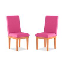 Kit 02 Cadeiras de Cozinha Alice Para Sala de Jantar Suede Pink - Madeira Prima Deccor