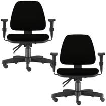Kit 02 Cadeiras de Escritório Giratória Executiva Ergonômica Sky Crepe Preto - Lyam Decor