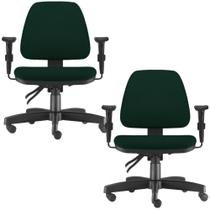 Kit 02 Cadeiras de Escritório Giratória Executiva Ergonômica Sky L02 Crepe Verde Musgo - Lyam Decor