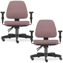 Kit 02 Cadeiras de Escritório Giratória Executiva Ergonômica Sky L02 Suede Rosê - Lyam Decor Kit 02 Cadeiras de Escritório Giratória Executiva Ergonômica Sky L02 Suede Rosê - Lyam Decor