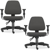 Kit 02 Cadeiras de Escritório Giratória Executiva Ergonômica Sky Suede Cinza - Lyam Decor