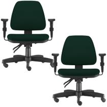 Kit 02 Cadeiras de Escritório Giratória Executiva Ergonômica Sky Suede Verde Musgo - Lyam Decor