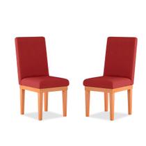 Kit 02 Cadeiras de Jantar Alice Suede Vermelho - Madeira Prima Deccor