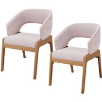 Kit 02 Cadeiras de Jantar e Estar Living Estofada Lince L02 Suede Rosê - Lyam Decor Kit 02 Cadeiras de Jantar e Estar Living Estofada Lince L02 Suede Rosê - Lyam Decor