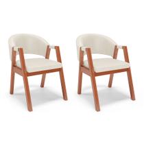 Kit 02 Cadeiras de Jantar e Living Anisha Estofada material sintético Bege - Desk Design