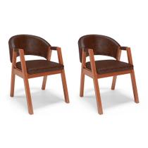 Kit 02 Cadeiras de Jantar e Living Anisha Estofada material sintético Whisky - Desk Design