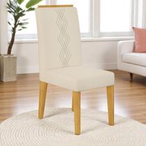 Kit 02 Cadeiras De Jantar Estofada Yasmin Cedro Linho Neve- Mabe Magazine Kit 02 Cadeiras De Jantar Estofada Yasmin Cedro Linho Neve- Mabe Magazine