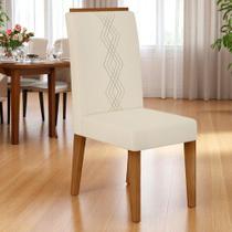 Kit 02 Cadeiras De Jantar Estofada Yasmin Freijó Linho Neve- Mabe Magazine Kit 02 Cadeiras De Jantar Estofada Yasmin Freijó Linho Neve- Mabe Magazine