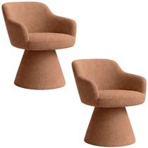 Kit 02 Cadeiras de Jantar Jade Base Fixa Bouclé Terracota - Nexta Casa Kit 02 Cadeiras de Jantar Jade Base Fixa Bouclé Terracota - Nexta Casa