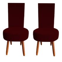 Kit 02 Cadeiras de jantar Lisboa Sued Marsala - D'Classe Decor