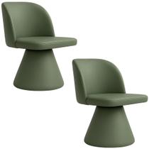 Kit 02 Cadeiras de Jantar Liz Base Fixa Corano Verde - Nexta Casa Kit 02 Cadeiras de Jantar Liz Base Fixa Corano Verde - Nexta Casa
