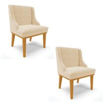 Kit 02 Cadeiras De Jantar Liz Suede Bege Kit 02 Cadeiras De Jantar Liz Suede Bege