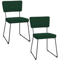 Kit 02 Cadeiras Decorativas Para Sala De Jantar Allana L02 Suede Verde Musgo - Lyam Decor