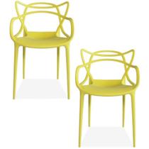 Kit 02 Cadeiras Decorativas Para Sala de Jantar Amsterdam Amarelo - Lyam Decor